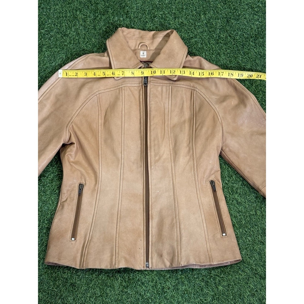 Wilsons Leather Jacket Womens Large Brown Genuine Edgy Biker Moto Zip Up - Picture 11 of 16